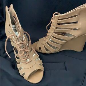 Lace up wedges